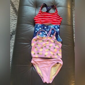 2 Cat & Jack girls swim suits size 7/8